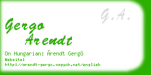 gergo arendt business card
